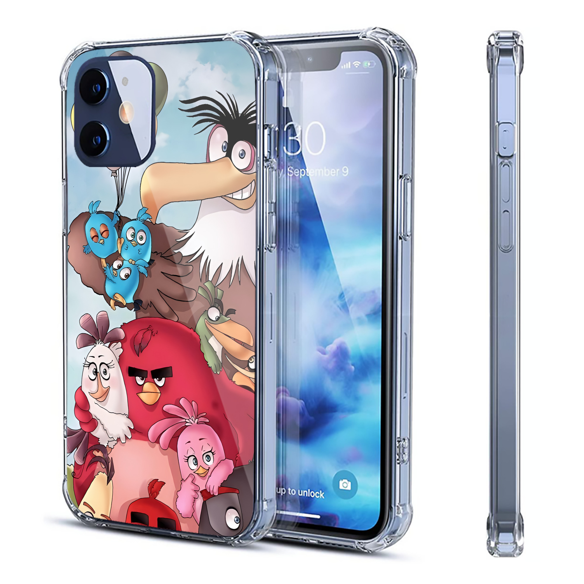 （画像用） Angry Birds アングリーバード 【iPhone 12シリーズ対応】透明スマホケース（クリアソフトケース）